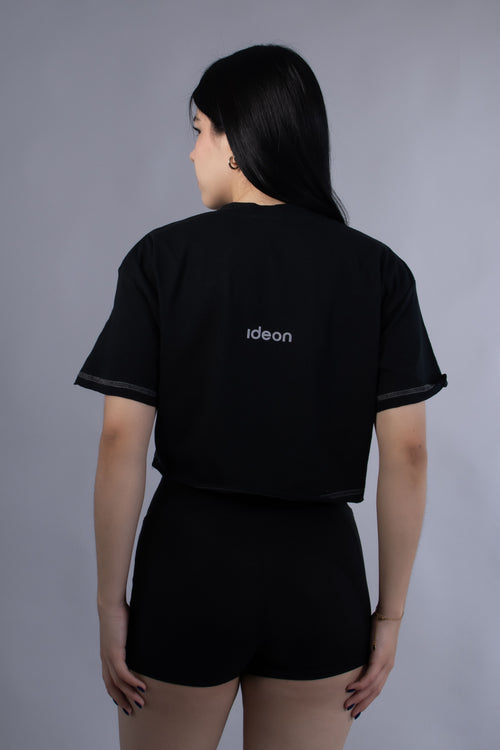 Ideon Crop Negro Mujer