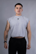 Ideon Crop Sleevess Gris Jaspe Hombre