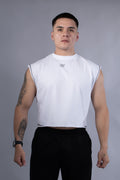 Ideon Crop Sleevess Blanco Hombre